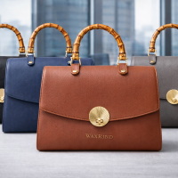 elegant waxrind handbags display